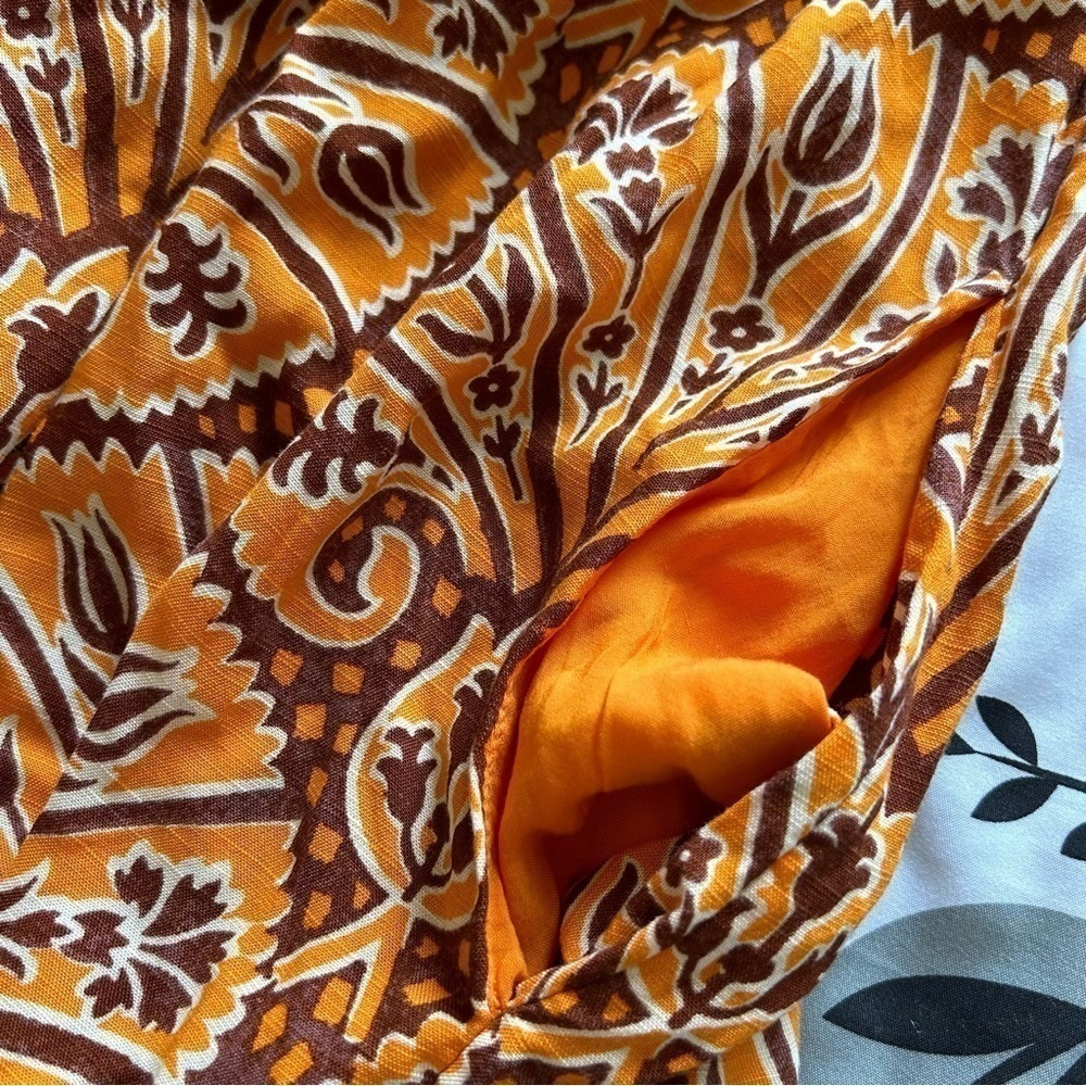 KNOX ROSE Orange Floral Halter Criss Cross Strap Midi Dress Women Sz XL NWOT - Picture 13 of 15
